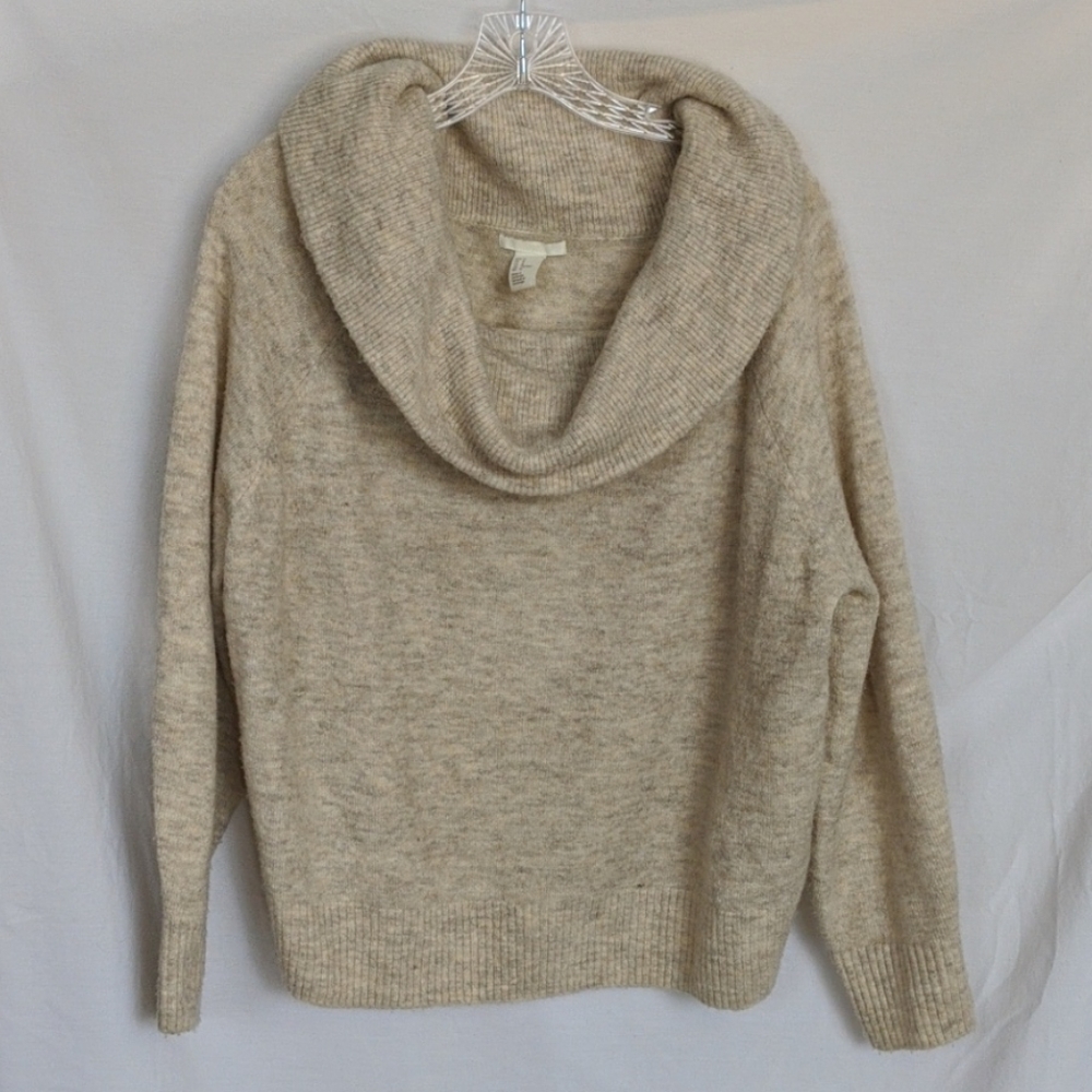 H&M size medium cowl neck cream sweater